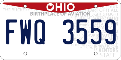 OH license plate FWQ3559