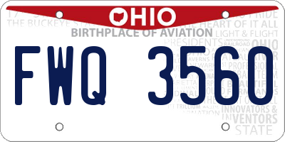 OH license plate FWQ3560
