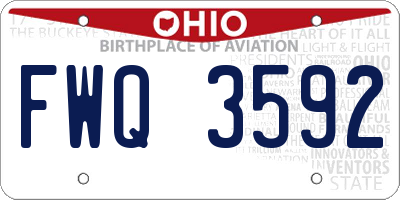 OH license plate FWQ3592