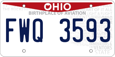 OH license plate FWQ3593