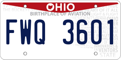 OH license plate FWQ3601