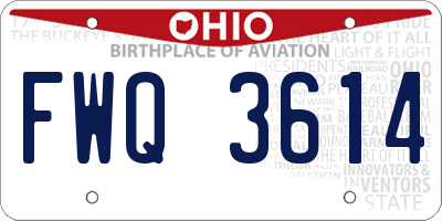 OH license plate FWQ3614