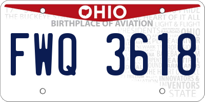 OH license plate FWQ3618