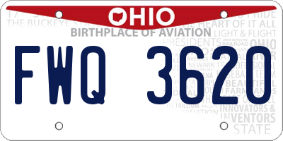 OH license plate FWQ3620