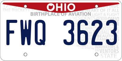 OH license plate FWQ3623