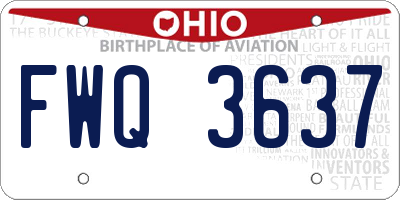 OH license plate FWQ3637