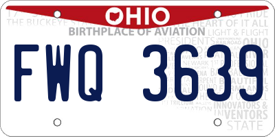 OH license plate FWQ3639