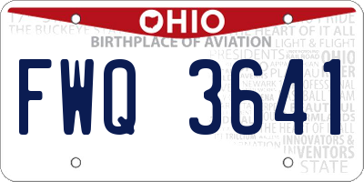 OH license plate FWQ3641