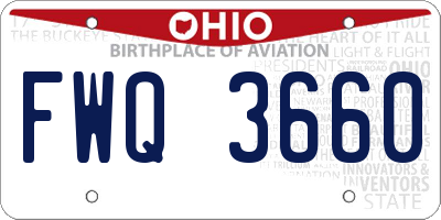 OH license plate FWQ3660