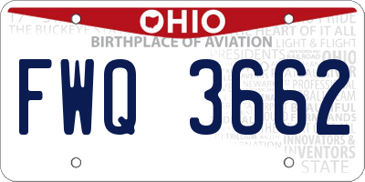 OH license plate FWQ3662