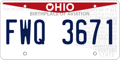 OH license plate FWQ3671