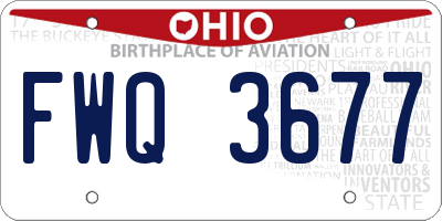OH license plate FWQ3677
