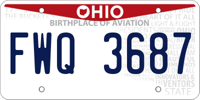 OH license plate FWQ3687