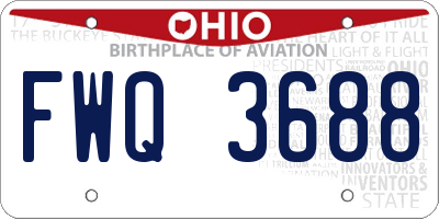 OH license plate FWQ3688