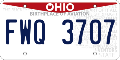 OH license plate FWQ3707