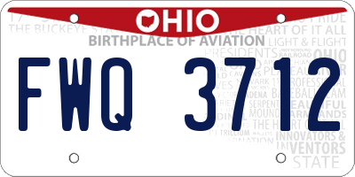 OH license plate FWQ3712