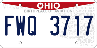 OH license plate FWQ3717