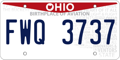 OH license plate FWQ3737