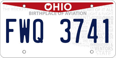 OH license plate FWQ3741