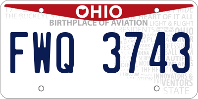 OH license plate FWQ3743
