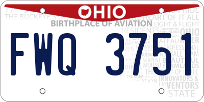 OH license plate FWQ3751