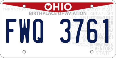 OH license plate FWQ3761