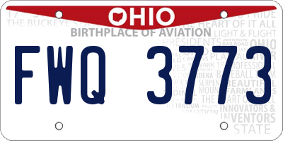 OH license plate FWQ3773