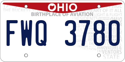 OH license plate FWQ3780