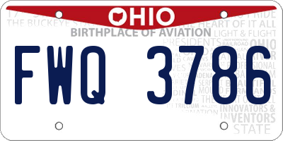 OH license plate FWQ3786