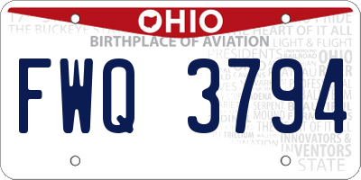 OH license plate FWQ3794