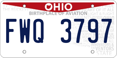 OH license plate FWQ3797