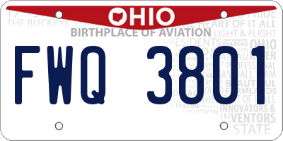 OH license plate FWQ3801