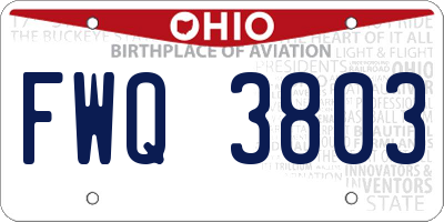 OH license plate FWQ3803