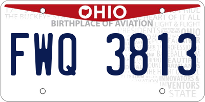 OH license plate FWQ3813