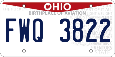 OH license plate FWQ3822