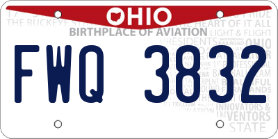 OH license plate FWQ3832