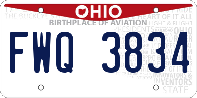 OH license plate FWQ3834