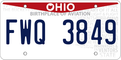 OH license plate FWQ3849