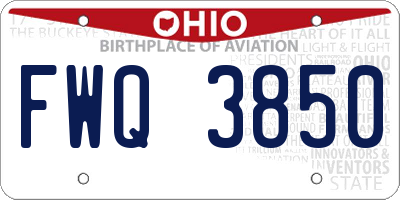 OH license plate FWQ3850