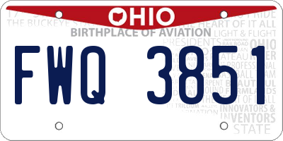 OH license plate FWQ3851