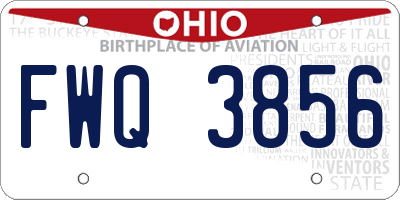 OH license plate FWQ3856