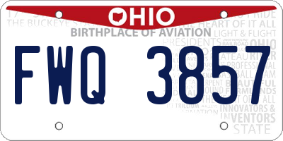 OH license plate FWQ3857