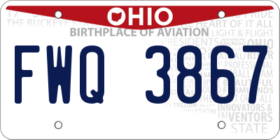 OH license plate FWQ3867