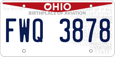 OH license plate FWQ3878