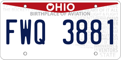 OH license plate FWQ3881