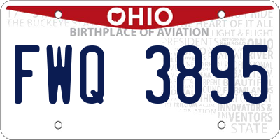 OH license plate FWQ3895