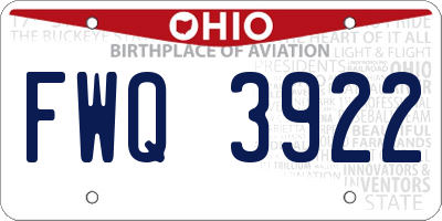 OH license plate FWQ3922