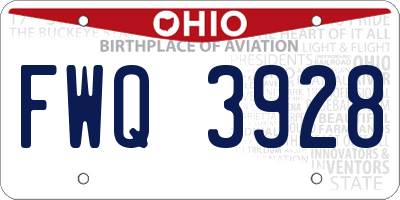 OH license plate FWQ3928