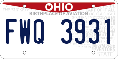 OH license plate FWQ3931