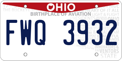 OH license plate FWQ3932
